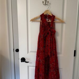 Natalie Martin Scarlet Floral Halter Mini Dress